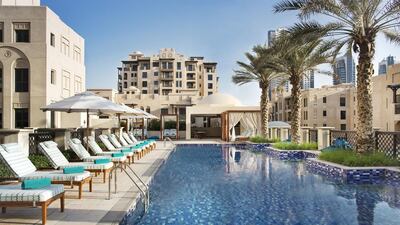The pool at Manzil Downtown Dubai. Courtesy Manzil Downtown Dubai