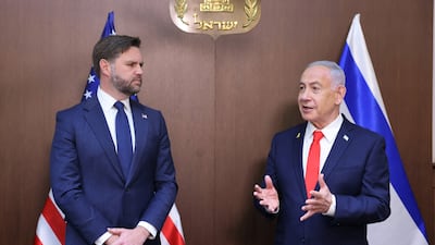 US Vice President JD Vance meeting Israel's Prime Minister Benjamin Netanyahu in Jerusalem. Reuters