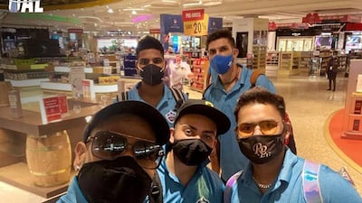 Delhi Capitals players on their way to the UAE on Sunday for IPL 2020. Courtesy Delhi Capitals twitter / @DelhiCapitals