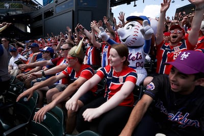 Norway supporters bring their Viking Row to a New York Mets game, turning a day at the ballpark into another show of World Cup backing. Getty Images via AFP