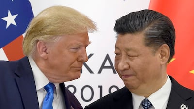 US President Donald Trump with Chinese President Xi Jinping during a meeting on the sidelines of the G20 summit in Osaka, 2019. Relief in trade tensions between the two countries has brought markets respite. AP