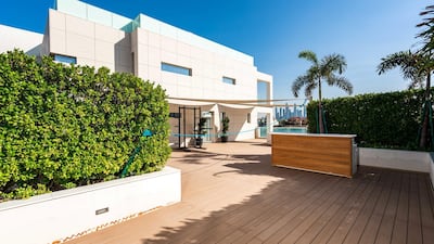 Wooden decking keeps the outdoor area looking tidy