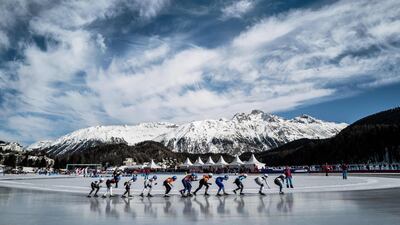 Athletes compete in the women's 4000m Speed Skating event at the Lausanne 2020 Winter Youth Olympics on Thursday, January 16. AFP
