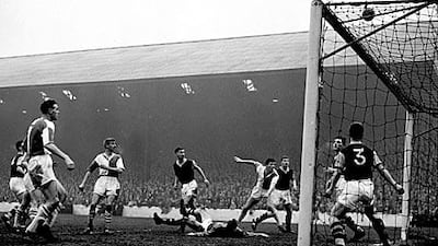 Local derbies have long been among the highlights of an English league season. Here, Blackburn try to equalise against Burnley in a 1960 FA Cup tie.