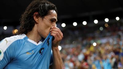 Edinson Cavani of Uruguay celebrates. EPA