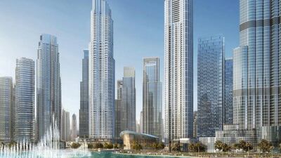 A rendering of the Dubai Opera District, with Il Primo. Courtesy Emaar