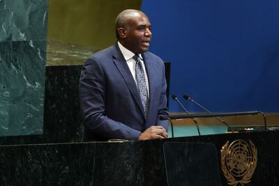 British Foreign Secretary David Lammy at a UN conference on a two-state solution for Israel and the Palestinians, in New York. AFP
