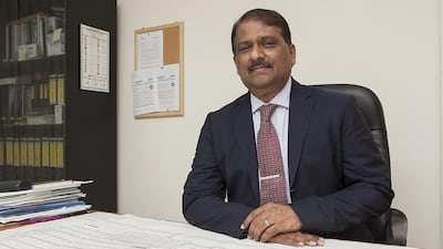 Prathapachandra Shetty, Emirates Star Fisheries executive director, is planning for an aquaculture project to be set up by his company on the coast of Oman. Antonie Robertson / The National