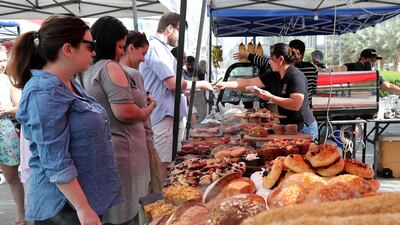 A wide variety of organic breads catch the eye of visitors.