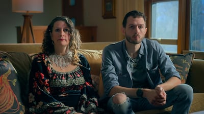 Emily Voss, left, and Tylor Smith in Worst Neighbor Ever. Photo: Netflix