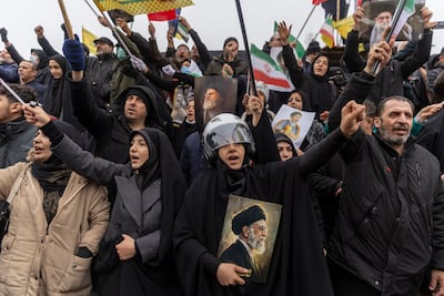 People chant during a Quds Day demonstration in Tehran, Iran. Getty Images