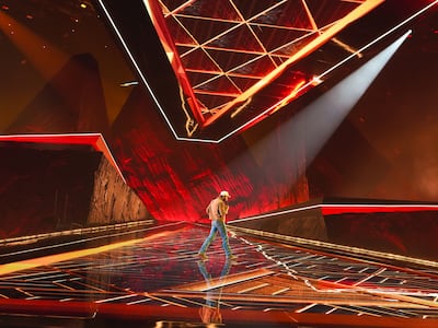 Special effects used on throughout Post Malone's performance at the Kingdom Arena in Riyadh. Photo: Esports World Cup