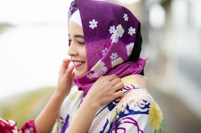 Yumeyakata in Kyoto has designed a spring line of wagara hijab's that can be rented with kimonos, a popular activity with tourists in Japan. Courtesy Yumeyakata.