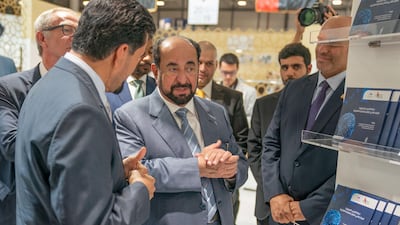 Dr Sheikh Sultan Bin Mohammed Al Qasimi, Supreme Council Member and Ruler of Sharjah, attends the opening of LIBER International Book Fair in Madrid on October 9, 2019. Courtesy Sharjah Media Office