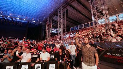 Abu Dhabi, United Arab Emirates - September 07, 2019: The Arena. Women's bantamweight bout between Sarah Moras (black shorts, winner) and Liana Jojua in the Prelims at UFC 242. Saturday the 7th of September 2019. Yas Island, Abu Dhabi. Chris Whiteoak / The National