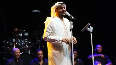 Al Jassmi performs during the SummerFest music event on Yas Island, Abu Dhabi, in 2013. Satish Kumar / The National