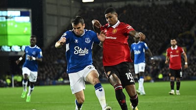 Seamus Coleman – 6. Spent the majority of the night up against Rashford and stuck tight to his man, despite the athletic mismatch. His safety-first approach in possession appeared to frustrate the home support, but made a vital clearance to deny Ronaldo a second-half tap-in. AFP