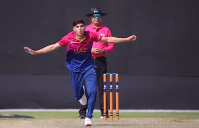 UAE bowler Mohammad Rohid made $140,000 at the ILT20 auction. Photo: ICC