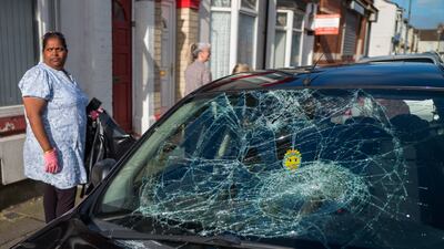 The aftermath of a far-right riot on August 5 in Middlesbrough, England. Many in Britain's minority communities are frustrated that the work of creating change falls on those who are exhausted. Getty