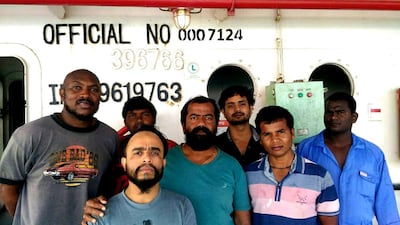 Conditions on board the MV Azraqmoiah container ship anchored off Sharjah are difficult, with restricted power and supplies for the crew, who have been left in limbo for the past year.