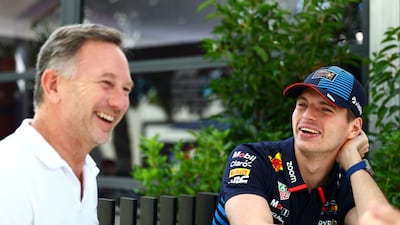 Max Verstappen alongside Red Bull team principal Christian Horner during media day for the Australian Grand Prix. Getty Images