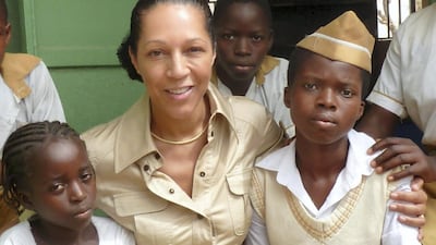 Helen Grant MP on a visit to a primary school on the outskirts of Abuja, Nigeria. Courtesy Office of Helen Grant