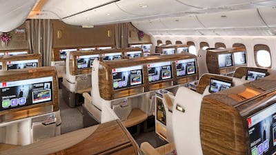 The business class cabin. Courtesy Emirates