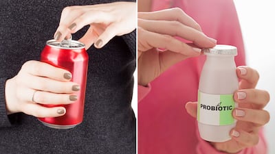 Replace canned drinks with a probiotic. Getty Images