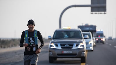 Dr Khaled Al Suwaidi is running from Abu Dhabi to Makkah in just 38 days. Courtesy Dr Khaled Al Suwaidi