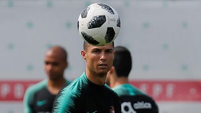 Portugal's forward Cristiano Ronaldo attends a training session in Kratovo, Moscow, Russia on June 12, 2018. Maxim Shemetov / Reuters