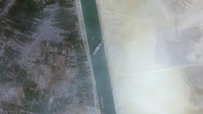 The 200,000-tonne cargo ship caused damage to the vital waterway. Reuters