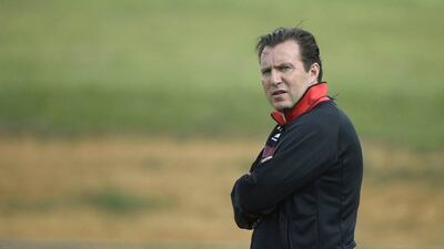 Belgium coach Marc Wilmots conducts a team training session on Sunday ahead of their Tuesday match against the United States at the 2014 World Cup. Martin Bureau / AFP / June 29, 2014