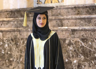 Heba Tariq, one of the university's new graduates. Leslie Pableo / The National