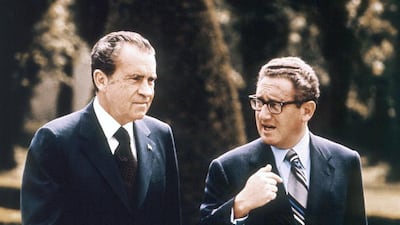 Henry Kissinger, right, with president Richard Nixon, in Vienna in 1972.