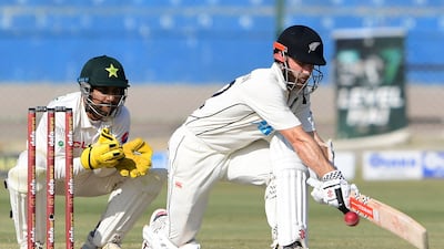 New Zealand's Kane Williamson en route to his double century against Pakistan in the first Test in Karachi on Thursday, December 29, 2022. AFP