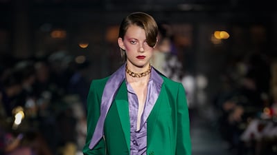 An emerald suit from the Valentino spring/summer 2022 show
