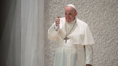 Pope Francis encouraged activists 'to develop your work for the good of humanity'. EPA