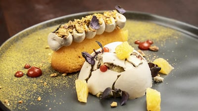 Matcha green tea pavlova at Ce La Vi, Address Sky View