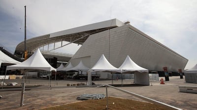 A general view of the Arena Corinthians shown on May 15, 2014. The Sao Paulo venue was inaugurated on Monday night. Sebastiao Moreira / EPA