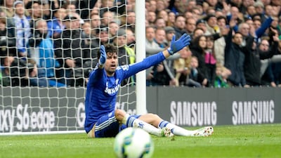 Diego Costa scored his 18th Premier League goal, but Chelsea were unable to find a win at home on Sunday. Facundo Arrizabalaga / EPA