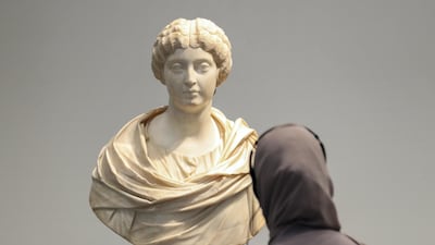 Bust of Faustina the younger, Roman Empress on display at the Louvre, from November 2017. Chris Whiteoak / The National