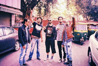 The members of RocKabul with director Tom Beard, centre. Courtesy 20Qasam