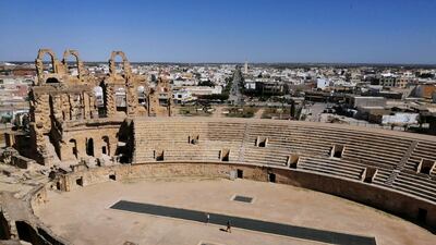 El Jem amphitheatre is built entirely of stone blocks, with no foundations, and is free-standing. Build on flat ground, rather than against a hillside, it is supported by a complex system of arches. Reuters