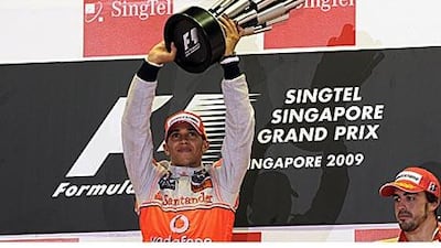 Lewis Hamilton led from start to finish to triumph ahead of Timo Glock and Fernando Alonso.