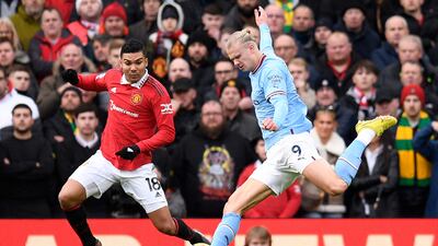 Erling Haaland - 5, Tried to come deep to get on the ball and saw his one real shot blocked by Casemiro. Made a strong defensive header from a United corner but was unable to get a shot off before Casemiro tackled him. AFP