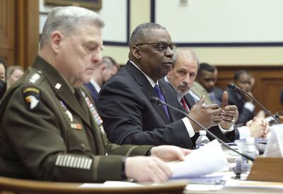 Gen Mark Milley, chairman of the US Joint Chiefs of Staff, left, says Iran is capable of testing a nuclear weapon within six months. AFP