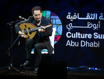 Iraqi oud virtuoso Naseer Shamma will appear with the UAE National Orchestra as part of its Harmony programme. Victor Besa / The National