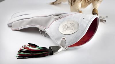 Falcon glove by Mont Blanc. Courtesy of The Galleria