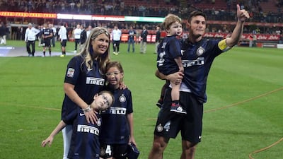 Zanetti, who has spent 19 seasons with Inter, was playing in his final official game before taking up a director’s post with the Serie A giants. Matteo Bazzi / EPA