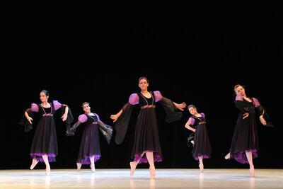 Alia Al Neyadi, centre, was one of the first Emirati ballerinas to gain recognition in the classic dance form. Photo: Alia Al Neyadi